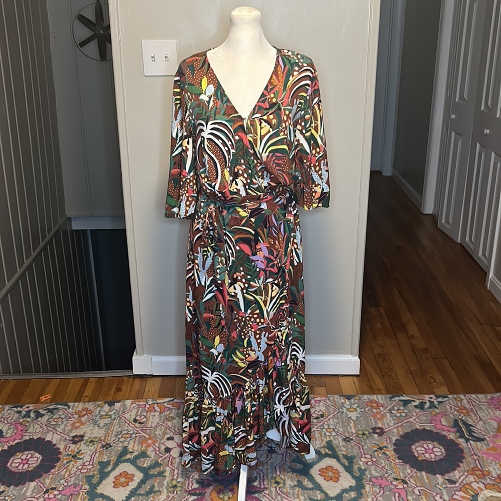 Farm Rio x Anthropologie Fiesta Wrap Maxi Dress Size Small - Picture 7 of 16
